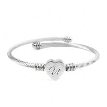 1 Pc Minimal Wind Love 26 Letters Men'S Bracelet Suitable - Silver - View 19