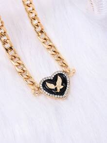 1pc Cross-Border Vintage Oil Drop Eagle Shaped Pendant Necklace For Women - Yellow Gold - View 2