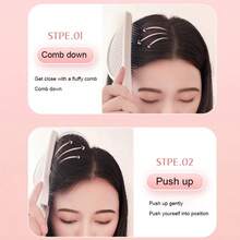 Tennis Racket Shaped Volumizing Comb For High Crown Hairstyles, Ladies' Inflatable Massage Comb With Bones For Long Hair - White - View 10