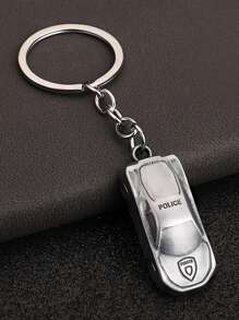 1入模型警車設計鑰匙扣,情侶鑰匙扣掛件創意個性化禮物送給朋友 - 銀色 - 查看 1
