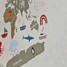 Ins北歐新世界地圖背景牆掛帆布幼兒園兒童房裝飾兒童攝影道具 - 世界地圖 - 查看 6