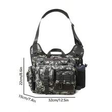 1 件灰色尼龍多功能釣具包戶外運動斜挎路亞釣魚用具,適用於釣魚滾筒、魚鉤和魚餌 - 彩色 - 查看 4