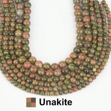 6mm(0.236")-10mm(0.393")天然石頭珠子，花卉綠色，DIY首飾製作，可用於項鍊、耳環和手鐲 - 珠 - 查看 3