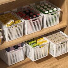 1個家用矩形收納盒,適用於衣服、廚房、桌面、玩具、零食、文具、學生,收納整理 - 白色 - 查看 5