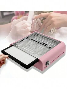 40w Stainless Steel Panel Nail Dust Collector Machine, With Replaceable Filter, Nail Drill Dust Extractor For Salon And Home Use - Perfect For Filtering Nail Dust During Nail Drilling - Pink - View 2