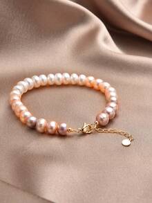 1 件天然珍珠漸層女士手鍊 - 粉色 - 查看 2
