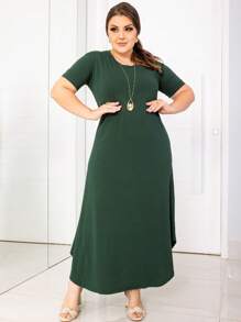 Plus Size Dresses - Green - View 1