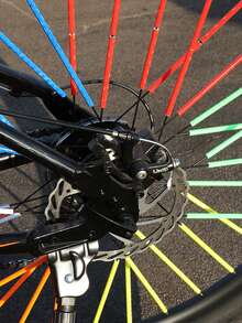 12pcs Yellow Abs Material Bicycle Colorful Reflective Spoke Tubes With Steel Wire Clip For Safety Warning Mountain Bike Fixed Gear Bicycle Riding Accessories - Yellow - View 8