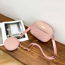 1個女孩迷你波浪紋壓花信封包,手機包包 - 粉色 - 查看 1