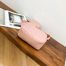 1個女孩迷你波浪紋壓花信封包,手機包包 - 粉色 - 查看 6