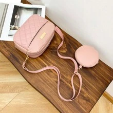 1個女孩迷你波浪紋壓花信封包,手機包包 - 粉色 - 查看 4