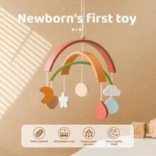 彩虹木質嬰兒床鈴與多款床鈴座兼容,安全材質 - 彩色 - 查看 2