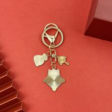 1套十二生肖龍年金屬鑰匙扣,適合女性日常使用 - 雙龍 - 查看 5