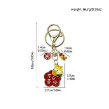 1套十二生肖龍年金屬鑰匙扣,適合女性日常使用 - 雙龍 - 查看 6