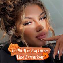 Alphonse 6d捲翹假睫毛,17毫米長度,一盒7對厚實的捲曲假睫毛,d卷曲,自然蓬鬆 - 濃密款 - 查看 6