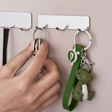 1入門後鉤掛鉤,適用於鑰匙和衣物 - 3/5掛鉤自粘式不銹鋼壁掛 - 銀色 - 查看 1