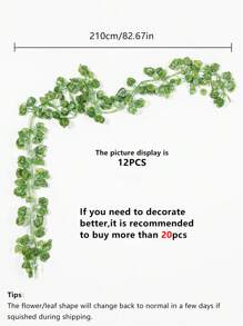 1PC/12PCS/24PCS Artificial Plant Sweet Potato Leaf Vine Birthday Party Decoration, Wedding Flower Basket, Bride Holding Flowers, Home Decor, Dining Room, Bedroom, Windowsill Decoration, Valentine's Day New Year Decoration, Outdoor Garden