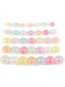 Mixed Color Transparent Acrylic Round Bead Loose Spacer Beads For DIY Jewelry Making Bracelet Keychain Necklace Supplies - Multicolor - View 7