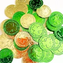 12 cái Nhựa Irish Cỏ ba lá Đồng xu Ngày Saint Patrick Trò Chơi Mã thông báo Mới lạ Đối với Bữa tiệc ngày lễ - màu xanh lá - Xem 6