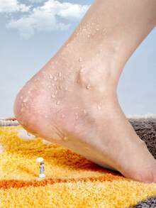 Flocked Polyester Material Rug Suitable For All Seasons With Lucky Letter & Planet Print, Cute Cartoon Design, Anti-Slip Tpr Bottom, Soft, Comfortable, Water Absorbent, Great For Bathroom, Shower, Bathtub, Sink - 1pc - Multicolor - View 8