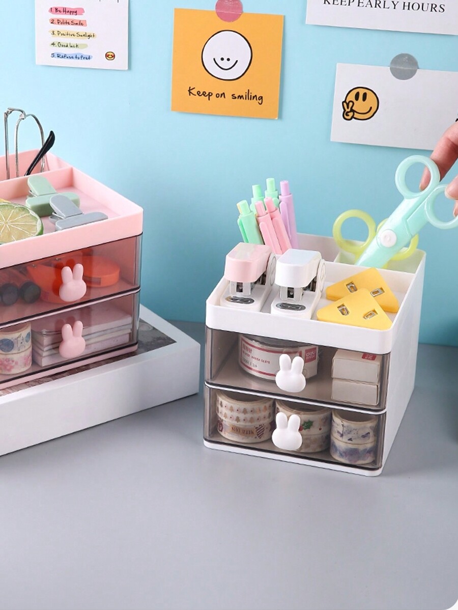 Alipis Desktop Organizer Transparent - Mehrzweck Aufbewahrungsbox Mit Schubladen