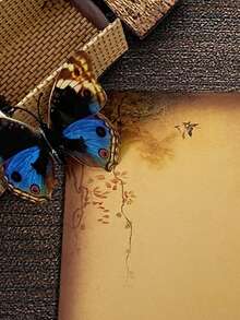 8入組16k中式復古信紙信封套裝,特色古董牛皮信紙色信紙豎寫紙書法筆記紙 - 棕色 - 查看 3