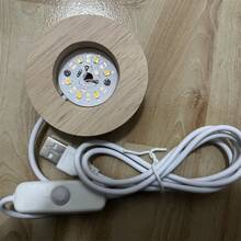 1pc Wood Light Display Base Wooden LED Light Display Base Wood LED Display Base Stand For 3D Crystal Glass Resin Art,Solid Wood LED Night Light Base, Light Rotating Display Stand Display Lamp Base Stand - Multicolor - View 4