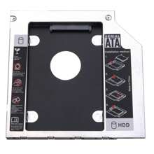 1 unids Aluminio 2nd Second HDD Caddy 9.5mm SATA 3.0 OPTBAY 2.5 '' SSD DVD CD-ROM Capt FABLIDE DISCO DUCTOR,9.5mm - Plateado - Ver 1