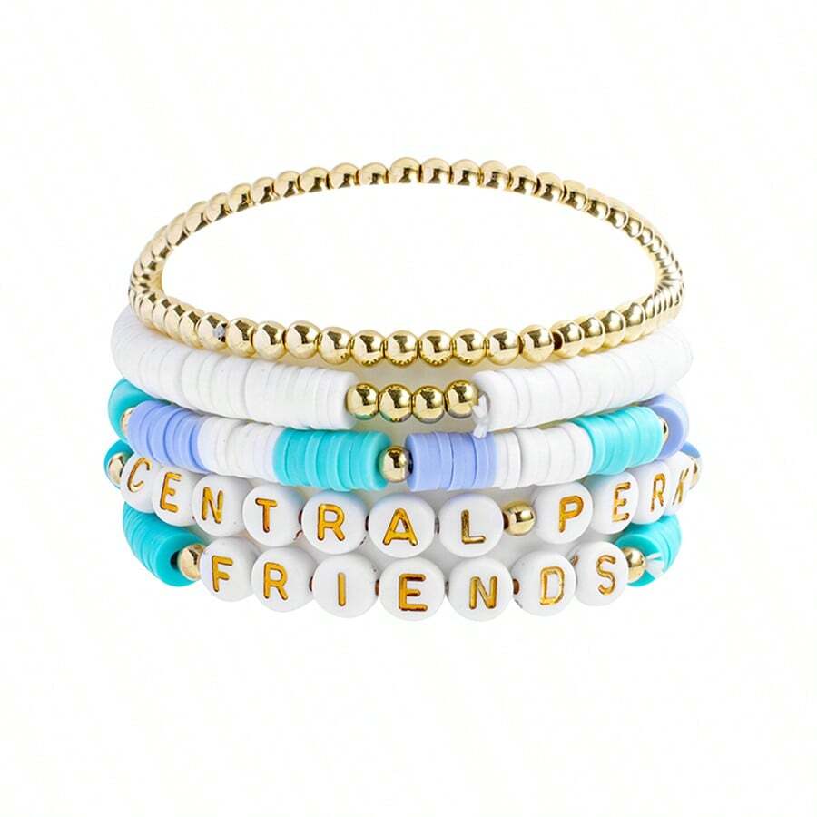 5入組【friendship Park】手環,靈感來自電視節目,適用於聖誕禮物的中性情侶友誼手鍊,bff珠寶飾品 - 5PC - 查看 1