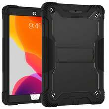 Funda De Protección De Silicona Y Pc Para Tablet Con Soporte De Bloque De Color, Compatible Con Ipad 10.2/ipad Pro 11/ipad Mini 6 - Rojo - Ver 4