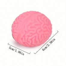 1只橡膠模擬腦部減壓擠壓球,有創意的人形勺子狀減壓球玩具 - 粉色 - 查看 1