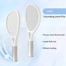 Tennis Racket Shaped Volumizing Comb For High Crown Hairstyles, Ladies' Inflatable Massage Comb With Bones For Long Hair - White - View 1