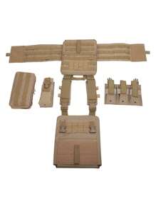 新款cpc戰術背心,適用於戶外活動,多口袋運動外套,功能性迷彩服裝,防水牛津背心 - 卡其色 - 查看 6