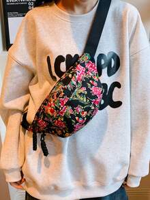 黑色尼龍包,帶有彩色花朵和流蘇,拉鍊開合,大容量,可折疊,適合日常通勤、購物、旅行、度假、派對、晚餐時間、化妝品存放。節日或生日送給女朋友的完美禮物和時尚派對服裝。 - 黑色 - 查看 11