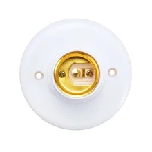 10 件 E27 通用塑膠燈座扁平式燈座插座 - 白色 - 查看 3