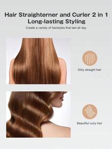 1入組快速加熱直髮器,直板捲雙用,智能溫度控制,不損傷頭髮 - 黑色 - 查看 3