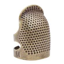 1個手指保護金屬指套,可調節指尖針套,可用於縫紉,刺繡,文具卡和信封 - 銅色 - 查看 5