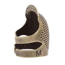 1個手指保護金屬指套,可調節指尖針套,可用於縫紉,刺繡,文具卡和信封 - 銅色 - 查看 7