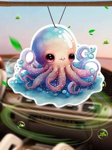 可愛多彩章魚造型,保護海洋生物,趣味贈品,可用於車載香氛、室內除臭、風扇夾式、香袋、家居裝飾 - 淺藍色 - 查看 2