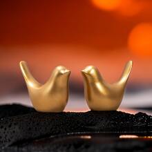 2入組樹脂製金色鳥造型家居裝飾擺設,適用於客廳、餐廳、臥室、書房、辦公室、浴室等 - 金色 - 查看 4