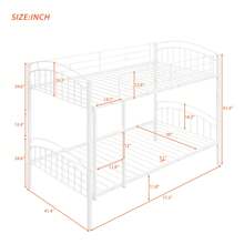 Nestfair Twin Over Twin Metal Bunk Bed With Ladder And Safety Guardrails