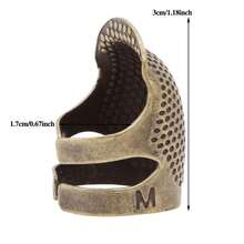 1個手指保護金屬指套,可調節指尖針套,可用於縫紉,刺繡,文具卡和信封 - 銅色 - 查看 11