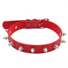 1pc Men's Dark Gothic Pu Leather With Small Rivet Punk Women's Collar, Creative Cool Personalized Punk Rock Style For Male And Female Couples, Cosplay Necklace - Black - View 14