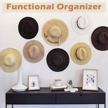 4入組橡木壁掛鉤,衣架,木製掛鉤掛在牆上,帽子衣架,浴室、臥室、客廳、廚房毛巾掛鉤,附有4根釘子 - 黃色 - 查看 8