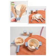 Wooden Children's Simulated Home Cooking Wooden Mini Restaurant Kitchen Pots And Pans Frying Interactive Toys