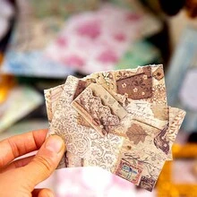 30 Sheets/Package Floral Pattern Texture Material Book, Scrapbook Collage Diy Decoration Background Papers, Personalized Cutting Album Material, Creative School Stationery - White - View 4