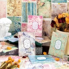 30 Sheets/Package Floral Pattern Texture Material Book, Scrapbook Collage Diy Decoration Background Papers, Personalized Cutting Album Material, Creative School Stationery - White - View 6