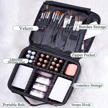 1 pieza Bolsa de maquillaje de tela Oxford con estampado de labios rojos y divisores extraíbles, organizador de maquillaje portátil para caja de almacenamiento de cosméticos multifuncional impermeable, bolsa con cremallera personalizada para el baño, bolsa de maquillaje, estuche de maquillaje, bolsa de aseo, cubos de embalaje, artículos esenciales para cruceros, artículos esenciales para dormitorios, regalos para damas de honor, regalos para mamá, regalos de cumpleaños, decoración del hogar, organizador de baño, sala de estar, dormitorio, organizador de joyas, organizador de maquillaje, estuche de maquillaje, bolsa de maquillaje, bolsa de cosméticos, gran capacidad, bolsa de maquillaje grande, regalos de Navidad, bolsa, viaje, regalos para mujeres, artículos esenciales de viaje, bolsa, embrague / bolso pequeño, organizador de maquillaje, soporte de brochas, mini bolsa, bolsa de gran capacidad, regalos para mujeres, regalos de Navidad, ideas de regalo para mujeres, bolsa de maquillaje, - Multicolor - Ver 4