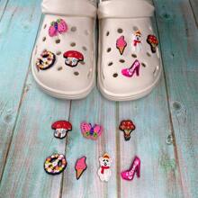 一套7件卡通主题鞋扣，兼容木屐，可用于DIY装饰和节日礼物，自由组合 - 彩色 - 查看 2