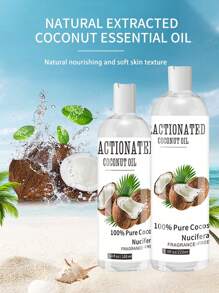 純的椰子油-放鬆按摩產品油,液體油適用於精油-皮膚,唇部,身體&頭髮油保濕霜& - 無色 - 查看 2